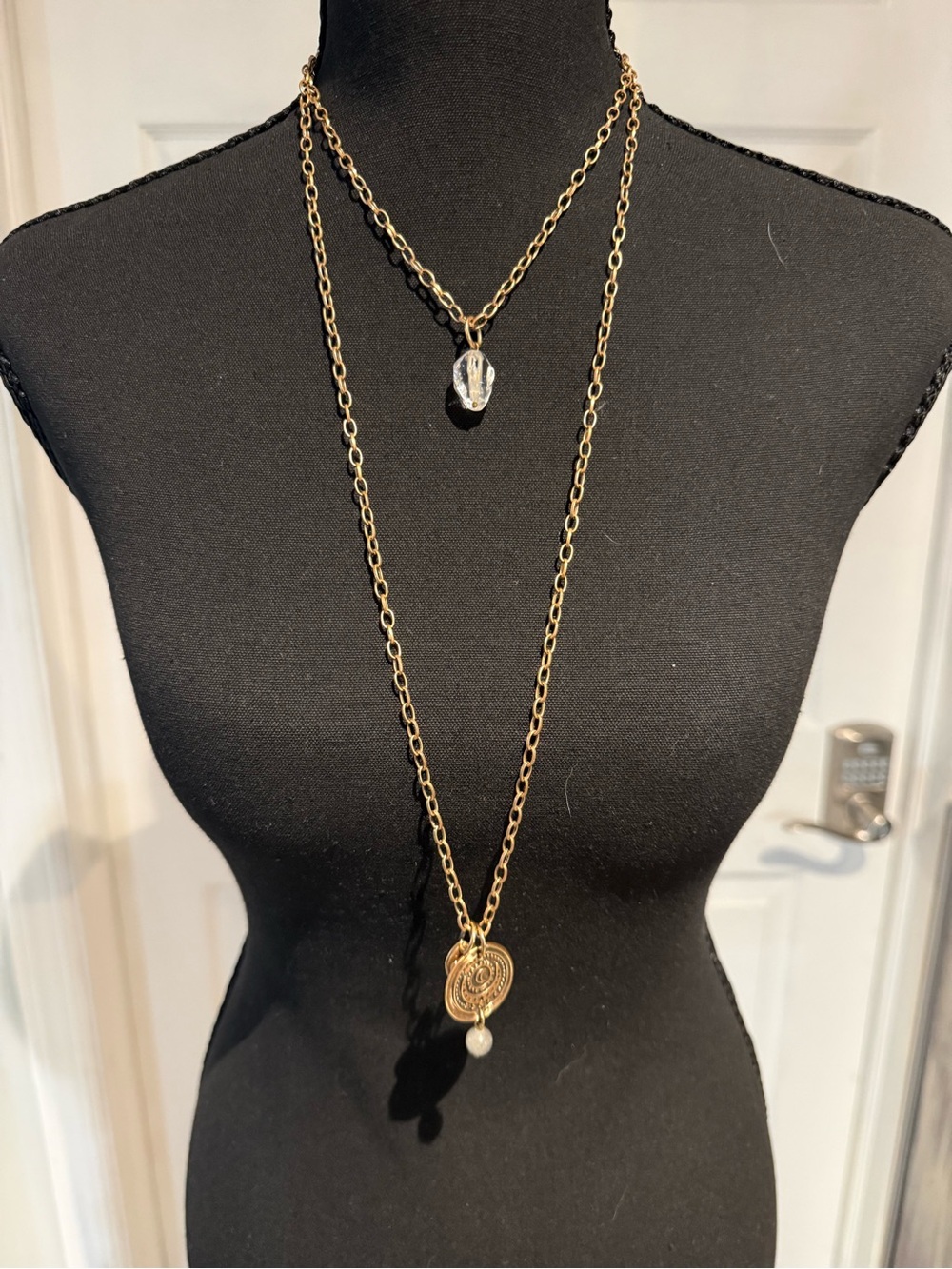 Katia Designs Gold F It Pendant Necklace with Crystal Accent